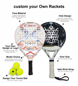 Fabrika En Çok Satan Pro Tenis Raketleri Taşınabilir Padel Spor Raketi Kürekleri Karbon Çerçeveli Raquette Racchetta Paleta Padel Raketleri - Product Image 2