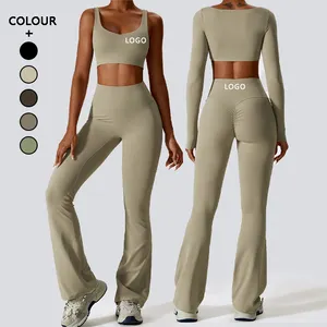 2024 New Style Autumn Shock-proof Nude Yoga Suits Quick-drying Sweat Suits Casual Gym Sports Bras Active Yoga Wear Fitness Sets