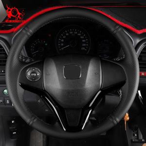 อุปกรณ์เสริมกุญแจรถ เย็บมือ หนัง <span class=keywords><strong>พวงมาลัย</strong></span>รถ ดีไซน์เนอร์ สําหรับ Honda HR-V <span class=keywords><strong>Jazz</strong></span> 2016 - Product Image 5