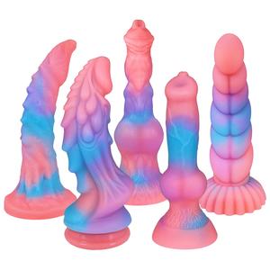 JiaYi A135 - Tapón Anal de Silicona Fluorescente Luminoso de Color Mixto para Perros y Gallos, 0.5kg, Impermeable, Dildos para Mujeres Adultas - Product Image 1