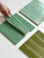 Briques artisanales vert clair style Mid-century Modern, carreaux muraux décoratifs pour restaurants rétro, magasins de vêtements et boutiques