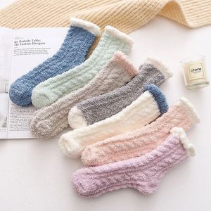 Coral Fleece Socks For Women Thickened Warm Winter Home <b>Sleep</b> Postpartum Floor Use Japanese Style Thermo - Product Image 2