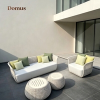 Anpassbares Modernes Outdoor-Garten-Esszimmer-Set Langlebiges Aluminium-Sofa Couchtisch Wasserdicht UV-Beständig Direkt ab Werk