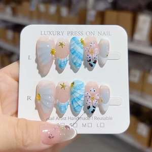 आपूर्तिकर्ता प्रत्यक्ष आपूर्ति थोक उच्च गुणवत्ता 10 पीसी ऐक्रेलिक फ्रैंच 3 डी नक्काशीदार तीन आयामी डिजाइन कस्टम झूठे नाखून - Product Image 3