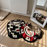Tapis d'anime rétro en forme irrégulière, moelleux et épais, avec votre logo, pour la décoration de la maison