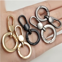 Mousquetons pivotants pour porte-clés, clips à ressort, anneaux en O, crochets à déclenchement, anneaux de clés métalliques à ressort, connecteurs à anneau ouvert, accessoires de sac DIY