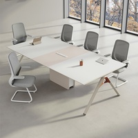 HYZ-259X Ensemble de table et chaises de conférence de bureau en bambou moderne pour 12 personnes, résistant à la chaleur, à la saleté et à la corrosion, idéal pour les petites réunions et les réceptions