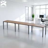 Bureau de travail pour 3 personnes, bureau 360x60x75cm, bureau de travail allongé et simplifié pour les centres d'affaires modernes, table de bureau