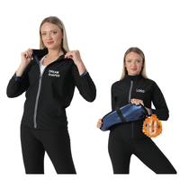 Veste de sudation unisexe à manches longues avec fermeture éclair pour l'entraînement, la gym et le fitness