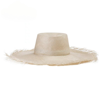 Shinehats 2024 OEM bord effiloché Chic mode plage été femmes Sisal Panama unisexe chapeaux de paille couleur unie rétro Sombrero