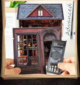 Casette delle Bambole Dark Cabin, Puzzle 3D in Legno, Certificato CE, Eco-Friendly, Architettura in Miniatura, Angolo Lettura - Product Image 5