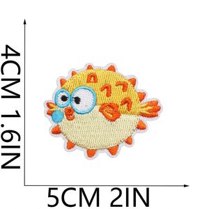 แผ่นปะติดลายปักธีมทะเล สาหร่าย ปู ปลา โลมา เต่า เปลือกหอย สำหรับตกแต่งเสื้อผ้า หมวก กระเป๋า - Product Image 3