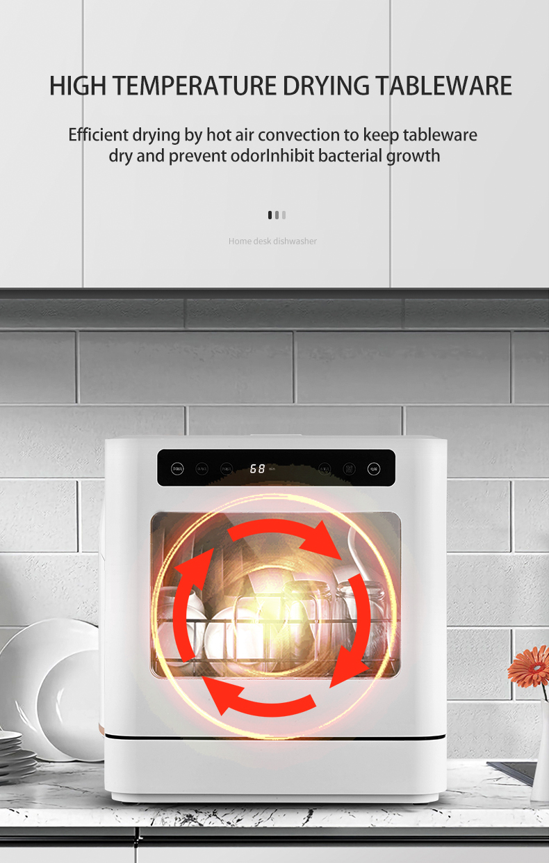 Intelligent Dishwasher Installation Free Mini Desktop Household Dishwasher Disinfection And Drying Vegetable Washer Automatic
