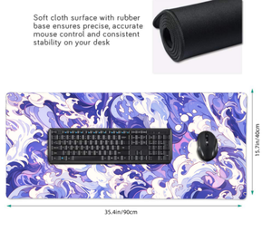 Rectangular EVA Gaming <b>Mouse</b> <b>Pad</b> 600x400mm Abstract Fluid Art Design Non-Slip Desk <b>Pad</b> Stock - Product Image 2