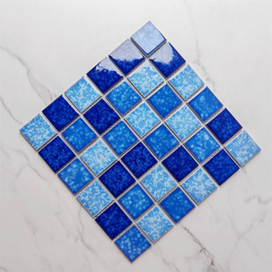 Piastrelle per pavimento a mosaico in vetro di cristallo blu piastrelle per bagno piscina mosaico di vetro cristallo stampato mosaico in marmo mosaico in ceramica - Product Image 3