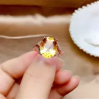 Bague en argent avec perles d'énergie en cristal de quartz, citrine jaune naturelle de 12 mm, taille ajustable, tendance, pour anniversaire, femme et homme