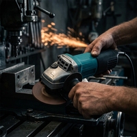 Meuleuse d'angle professionnelle personnalisable de qualité industrielle 100 mm 220 V avec interrupteur à palette, fabriquée en Chine
