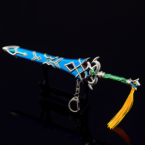La légende de <span class=keywords><strong>Zelda</strong></span> Zora épée 22CM gainée entièrement en métal à collectionner décor de bureau épée porte-clés arme modèle enfants épée acier - Product Image 4