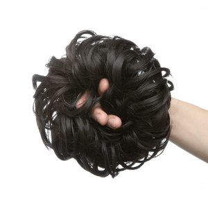 Grande pièce de cheveux pour chignon désordonné, ondulée <span class=keywords><strong>et</strong></span> bouclée, en synthétique, extensions de cheveux pour queue de cheval, chignon épais, postiches pour chignon - Product Image 3