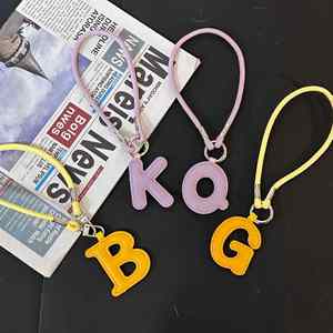 New 26 English Letters PU Leather Keychain Creative Commemorative <b>Gift</b> High Quality Letter <b>Bag</b> Charms Leather Keychain - Product Image 5