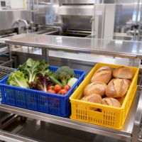 Conteneurs en plastique recyclables, empilables et écologiques, caisses avec logo personnalisé, boîtes de rangement colorées, bacs étanches pour la chaîne du froid des fruits