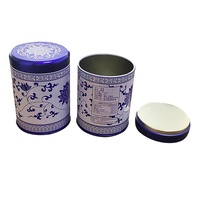Boîte ronde en fer blanc scellée sur mesure avec fermoir et double couvercle intérieur pour le stockage de thé, bonbons, snacks et biscuits