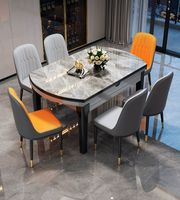 Prix d'usine moderne Mobilier de maison Dîner en bois pour restaurant Table de cuisine en marbre avec ensemble de chaises