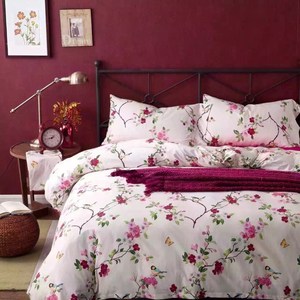 Bộ Đồ Giường Nhà Sản Xuất Thiết Kế In Màu Trắng Bán Buôn Được Trang Bị Queen Size Bed Tấm Tấm Set - Product Image 5