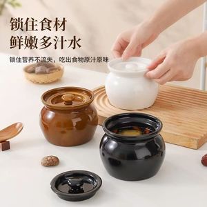 Earthenware Stew Pot Single Serving With Lid Heat Resistant For Chinese Shaxian Snacks Ceramic Soup Pot - Product Image 1