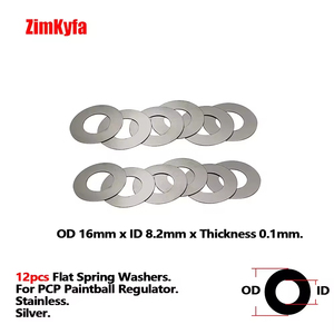 Entretoises plates Belleville en acier inoxydable pour outils pneumatiques, Ø ext. 16 mm x Ø int. 8,2 mm, épaisseur 0,1-0,3 mm, argent, 12 pièces - Product Image 5