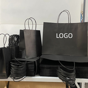 Wholesale Large Black Packaging <strong>Bag</strong> Gift Toilet <strong>Paper</strong> <strong>Bag</strong> <strong>With</strong> Own LOGO Sacola De Papel Hdpk - Product Image 2