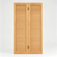Cadre de volet de fenêtre à persiennes horizontales en bois de style ferme européenne, écologique, pour décoration murale intérieure/extérieure - Forme carrée durable