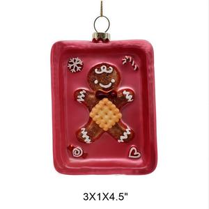 Adornos Navideños de Cristal Soplado con Forma de Hombre de Jengibre, Palomitas de Maíz, Galletas, Papas Fritas y Comida de Parque de Atracciones para Árbol de Navidad - Product Image 6