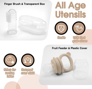 BPA miễn phí Silicone bé bộ đồ ăn đặt trẻ sơ sinh Quà tặng trẻ em sản phẩm ăn uống với tấm bát muỗng - Product Image 3