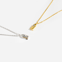 FUAMAY mode 925 argent Sterling fusée crème glacée fraise Zircon pendentif collier pour femmes accessoires