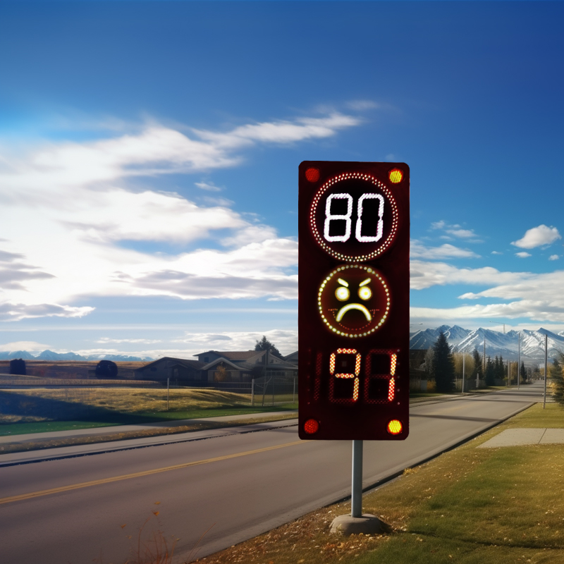 Effective Speed Limit Radar Vehicle Activated Sign Speed Measuring LED Solar Radar