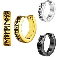 Boucles d'oreilles individuelles en acier inoxydable pour femmes et hommes, motif viking