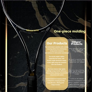 Professioneel carbon fiber tennisracket met 98 inch face size, 27 inch lengte, 300+/-5g gewicht voor <span class=keywords><strong>tennis</strong></span> - Product Image 4