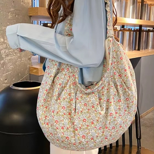 Sac fourre-tout de créateur promotionnel en toile de coton à la mode sac fourre-tout d'épicerie à imprimé floral de Style Ins coréen - Product Image 4