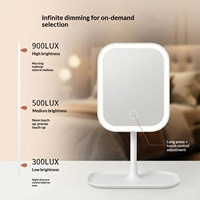 Miroir de Maquillage LED Intelligent Lumineux au Design Moderne pour Chambre à Coucher, Coiffeuse ou Bureau