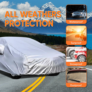 Large Car Cover with <b>Waterproof</b> All Weather Shield and Dust Design for Outdoor Parking Vehicle Storage - Product Image 6