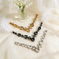 Chaînes de strass en métal acrylique pour sandales DIY, en forme de V, plaqué or/argent/gunmetal, multicolores, décorations pour chaussures