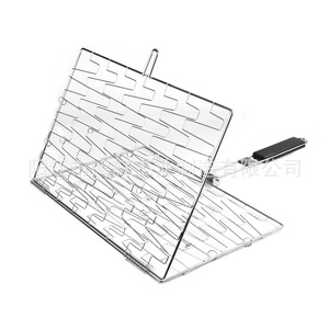 ตะแกรงย่างบาร์บีคิวสแตนเลส 430 ขนาด 54x40.5 ซม. พับได้พร้อมที่จับสำหรับทำอาหารกลางแจ้ง อบ บาร์บีคิว ผัก ปลา เนื้อสัตว์ - Product Image 5