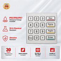 Clavier numérique robuste en métal pour distributeur de carburant, 4x4 touches, en acier inoxydable, avec bouton marche/arrêt et carte PCB
