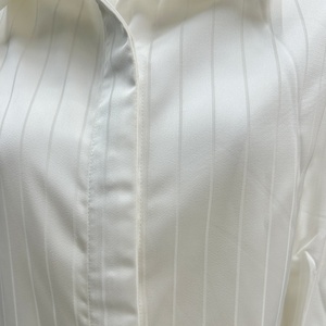 Camicia <span class=keywords><strong>in</strong></span> Raso Sofisticata di Ispirazione Francese, Camicia da Donna su Misura alla Moda con Pannello <span class=keywords><strong>in</strong></span> <span class=keywords><strong>Tulle</strong></span> e Maniche Trasparenti - Product Image 4