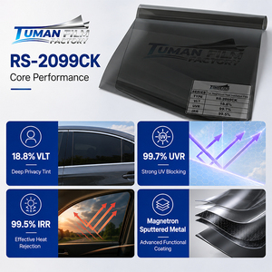 Película para Ventanas de Automóviles Tuman Multicapa con Recubrimiento Metálico por Pulverización Magnetrónica, Aislante Térmico, con Tinte Oscuro <span class=keywords><strong>y</strong></span> Rechazo de Infrarrojos del 99.5% - Product Image 2