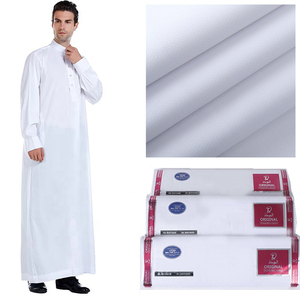 2025 New Design Lightweight Anti-Static 100% Spun Polyester 210G/M Bleached Arabic <strong>Thobe</strong> For <strong>Men</strong> Saudi Style - Product Image 1