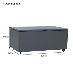 VANRIOS vente en gros 160*90 * H74cm bacs <span class=keywords><strong>de</strong></span> <span class=keywords><strong>rangement</strong></span> extérieurs étanches pour jardin en aluminium conteneurs <span class=keywords><strong>cube</strong></span> en métal coussin boîte armoire patio - Product Image 6