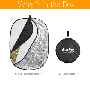 Réflecteur photo rond pliable portable GODOX 59"x79" <span class=keywords><strong>150</strong></span> X 200cm 5 en 1 pour <span class=keywords><strong>studio</strong></span> - Product Image 2