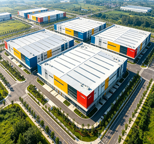 Prefabricated Steel <b>Frame</b> Building, Industrial Park Warehouse & Workshop with On-site Installation - Product Image 1